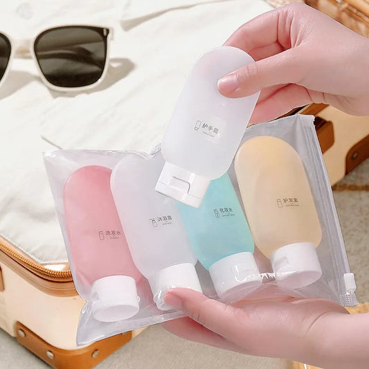 New 60ML Silicone Travel Bottles Travel Packaging Set Airplane Bottle Refillable Travel Bottle Shampoo Bottles Kit LXPTZ01